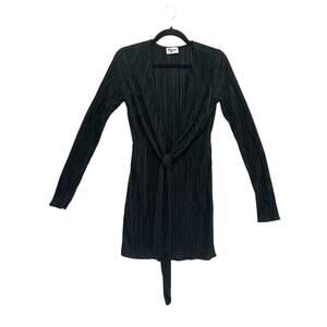 Show Me Your Mumu Munroe Tie Front Mini Dress Women's Sz S Black Fitted Party